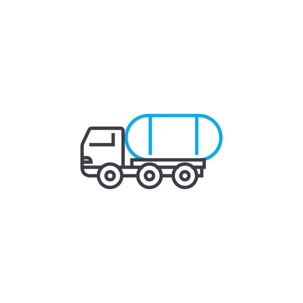 Freight transport liniowy ikona koncepcja. Towarowy transport linii wektor znak, symbol, ilustracja. — Wektor stockowy