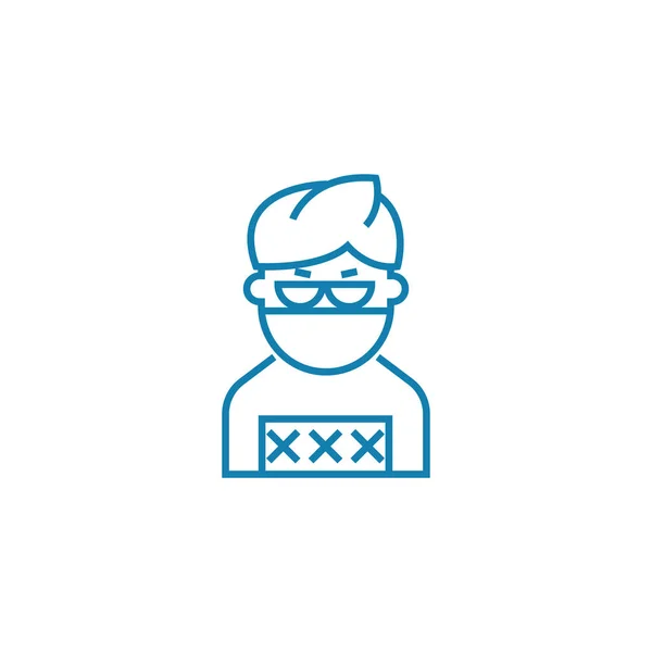 Hacker lineaire pictogram concept. Hacker lijn vector teken, symbool, afbeelding. — Stockvector