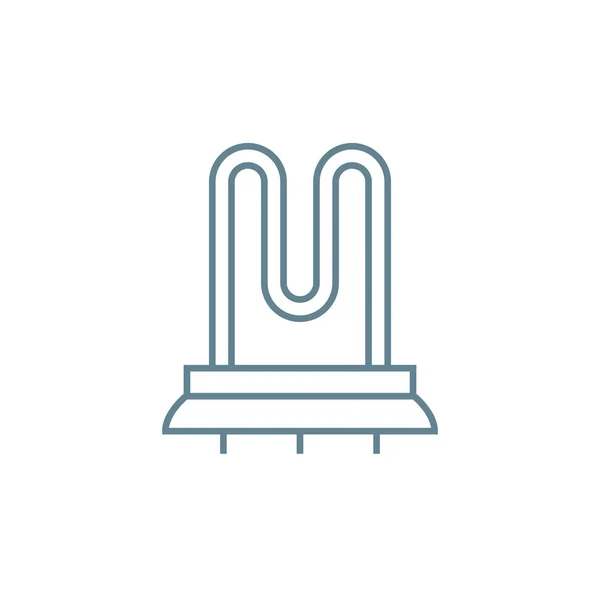 Scaldasalviette lineare concetto icona. Segno vettore linea asciugamano riscaldato, simbolo, illustrazione . — Vettoriale Stock