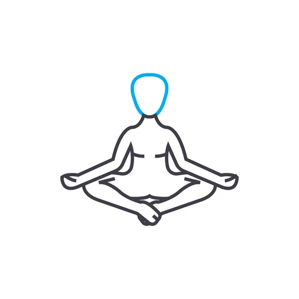 Meditation tekniker linjär ikon konceptet. Meditationstekniker linje vector tecken, symbolen, illustration. — Stock vektor