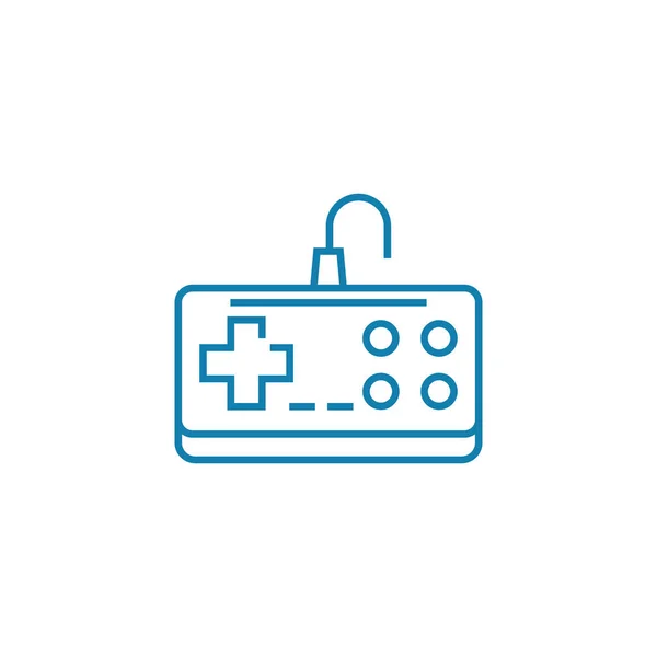 Concept d'icône linéaire de manette de jeu Nintendo. Nintendo gamepad ligne vectoriel signe, symbole, illustration . — Image vectorielle