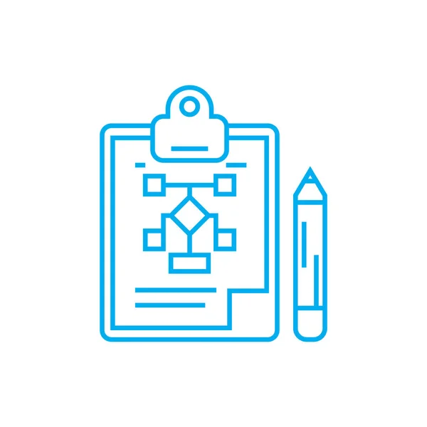 Desarrollo de la estructura organizacional concepto de icono lineal. Estructura organizacional línea de desarrollo vector signo, símbolo, ilustración . — Vector de stock