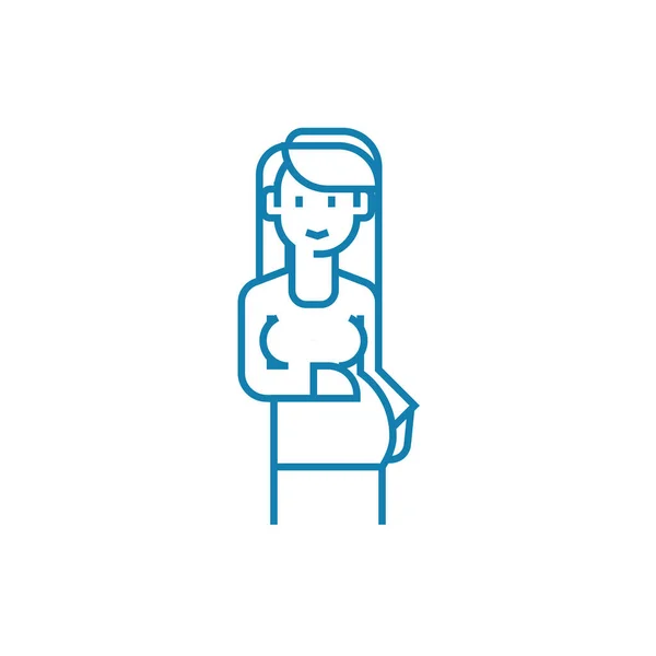 Pregnancy linear icon concept. Pregnancy line vector sign, symbol, illustration. — Stock Vector