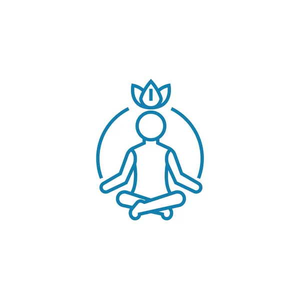 Processus de méditation concept d'icône linéaire. Processus de méditation ligne vectorielle signe, symbole, illustration . — Image vectorielle