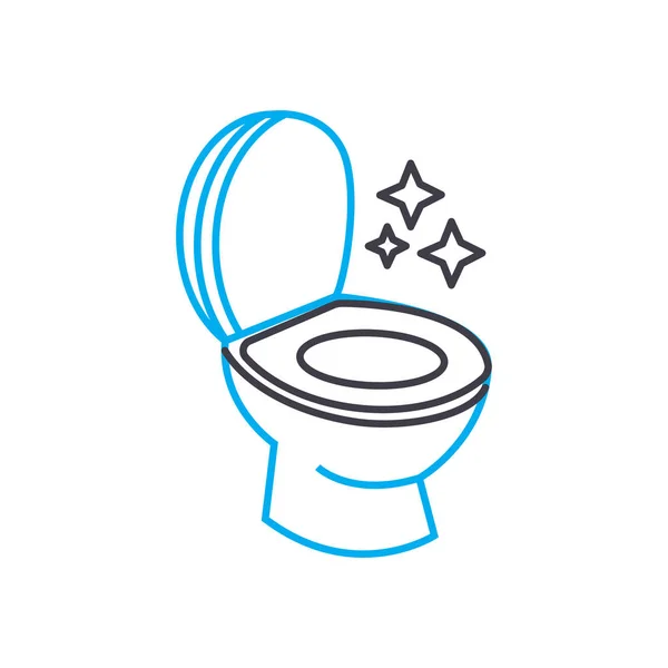 Concetto di icona lineare per la pulizia di sanitari. Linea di pulizia sanitaria segno vettoriale, simbolo, illustrazione . — Vettoriale Stock