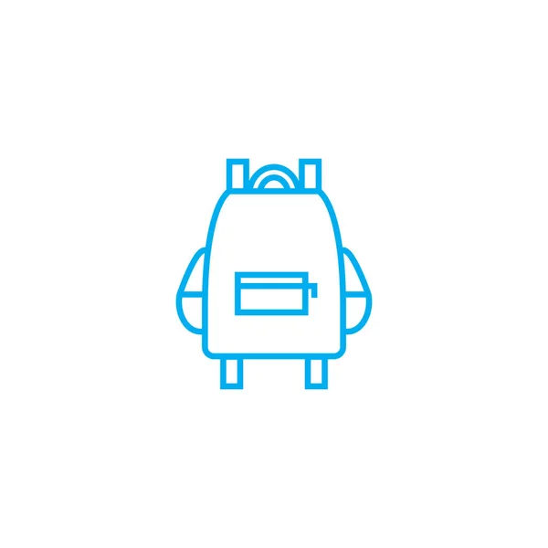 Σχολική τσάντα εικονίδιο γραμμική έννοια. Σχολική τσάντα γραμμή διάνυσμα σημάδι, σύμβολο, εικόνα. — Διανυσματικό Αρχείο