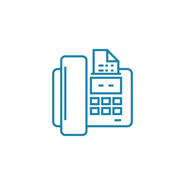 Het verzenden van een fax lineaire pictogram concept. Verzenden van een fax lijn vector teken, symbool, afbeelding. — Stockvector