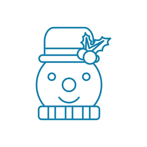 Icono lineal muñeco de nieve concepto. Muñeco de nieve línea vector signo, símbolo, ilustración . — Vector de stock