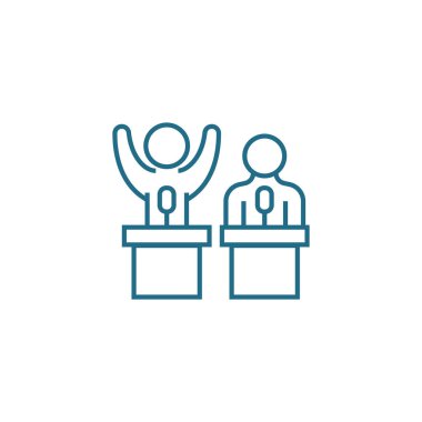 Takım bina doğrusal simgesi kavramı. Ekip oluşturma çizgi vektör işaret, sembol, şekil.