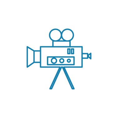 Televizyon sanayi doğrusal simgesi kavramı. Televizyon sanayi çizgi vektör işaret, sembol, illüstrasyon.