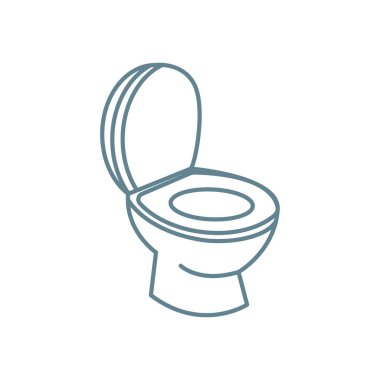 Tuvalet kase doğrusal simgesi kavramı. Tuvalet kase çizgi vektör işaret, sembol, şekil.