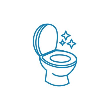 Tuvalet hijyen doğrusal simgesi kavramı. Tuvalet hijyen çizgi vektör işaret, sembol, illüstrasyon.