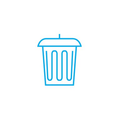 Çöp kutusu doğrusal simgesi kavramı. Çöp hizalayabilirsiniz vektör işaret, sembol, şekil.