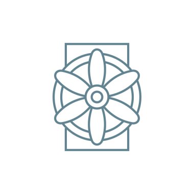 Havalandırma doğrusal simgesi kavramı. Havalandırma iletişim satır vektör işaret, sembol, şekil.