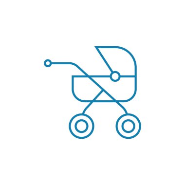 Çocuk doğrusal simgesi kavramı ile yürüme. Çocuk çizgi vektör işaret, sembol, illüstrasyon ile yürüme.