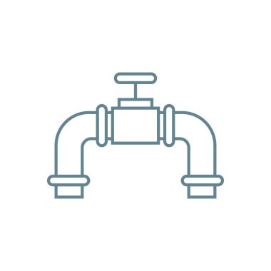 Su akış kontrol doğrusal simgesi kavramı. Su akış denetimi çizgi vektör işaret, sembol, şekil.