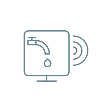 Su sistem yönetimi doğrusal simgesi kavramı. Su sistemi yönetimi satırına işaret, sembol, illüstrasyon vektör.