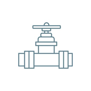 Su vanası doğrusal simgesi kavramı. Su vanası çizgi vektör işaret, sembol, illüstrasyon.