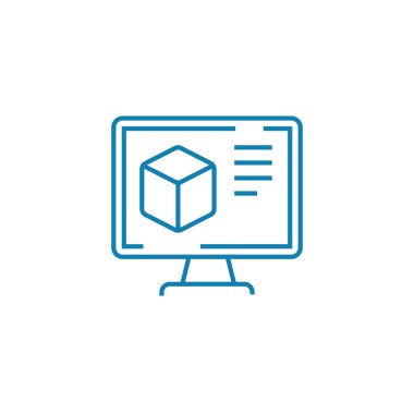 Web sitesi tasarım doğrusal simgesi konsepti. Web sitesi tasarım çizgi vektör işaret, sembol, şekil.