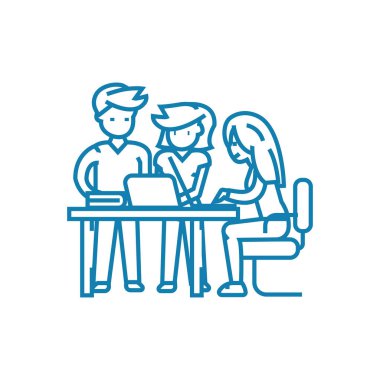 İstemciler satırı simgesi, vektör çizim ile çalışır. İstemciler doğrusal kavramı işareti ile çalışmak.