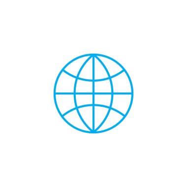 Dünya Pazar doğrusal simgesi kavramı. Dünya Pazar çizgi vektör işaret, sembol, illüstrasyon.