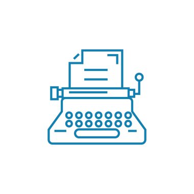 Doğrusal simgesi kavramı yazma. Yazma çizgi vektör işaret, sembol, şekil.