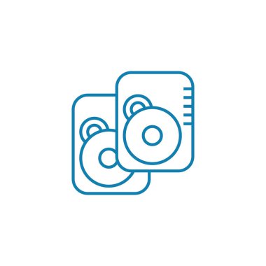 Veri depolama aygıtları doğrusal simgesi kavramı. Veri depolama aygıtları satır vektör işaret, sembol, şekil.