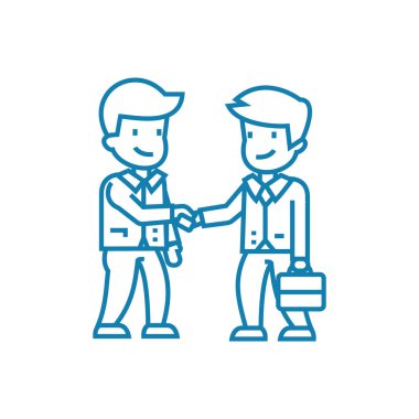 Anlaşma düzenleme doğrusal simgesi kavramı. Anlaşma anlaşma satırı vektör işaret, sembol, illüstrasyon.