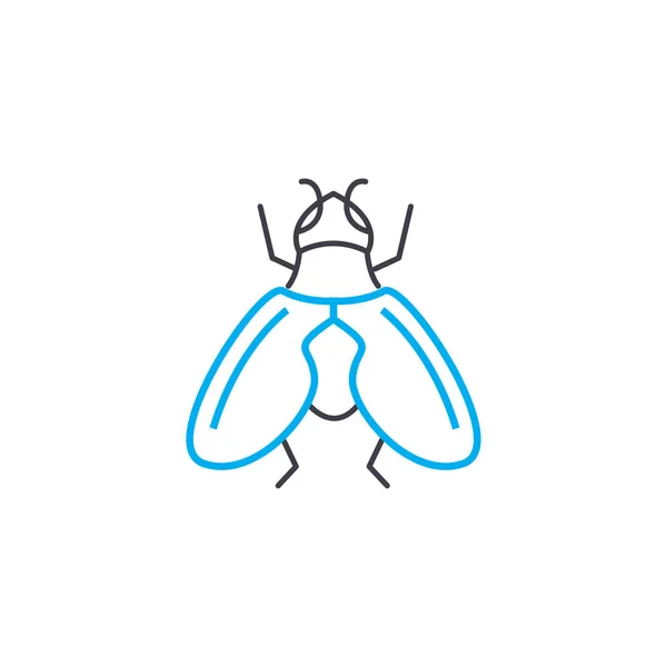 Lutte contre les insectes concept d'icône linéaire. Lutte contre les insectes signe vecteur ligne, symbole, illustration . — Image vectorielle