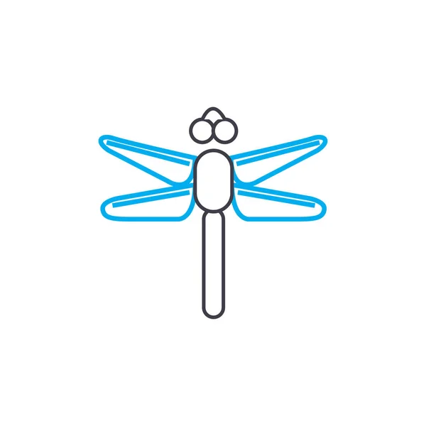 Concept d'icône linéaire insectes volants. Insectes volants ligne vectoriel signe, symbole, illustration . — Image vectorielle