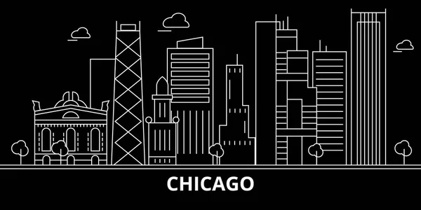 Skyline Van Chicago Stad Silhouet Chicago Stad Vector City Amerikaans — Stockvector