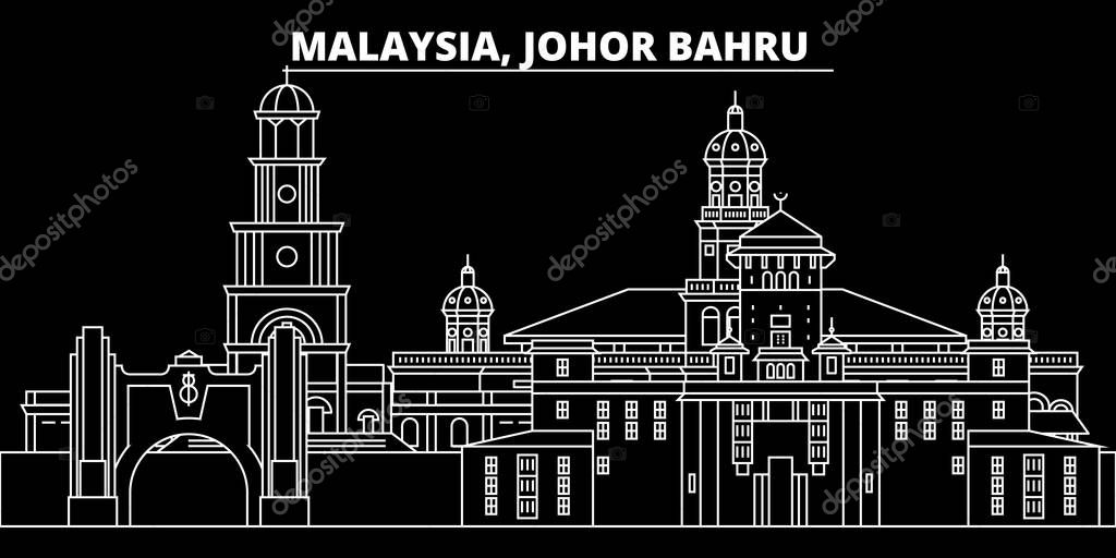 Línea de silueta Johor Bahru. Malasia Ciudad vectorial Johor Bahru