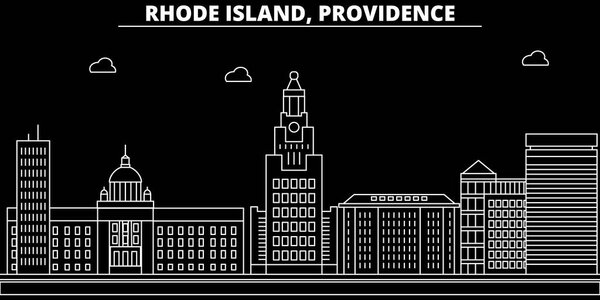 Providence silhouette skyline. USA - Providence vector city, american linear architecture, buildings. Providence travel illustration, outline landmarks. USA flat icon, american line banner