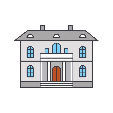 Şirin villa satırı simgesi kavramı. Şirin villa düz vektör işaret, sembol, şekil.