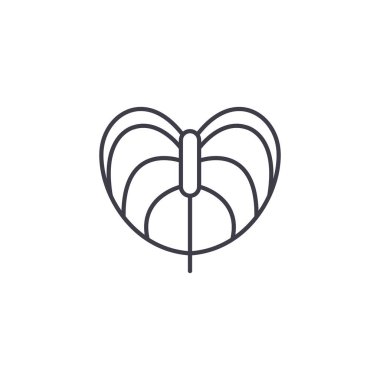 Anthurium çiçek satırı simgesi kavramı. Anthurium çiçek düz vektör işaret, sembol, şekil.