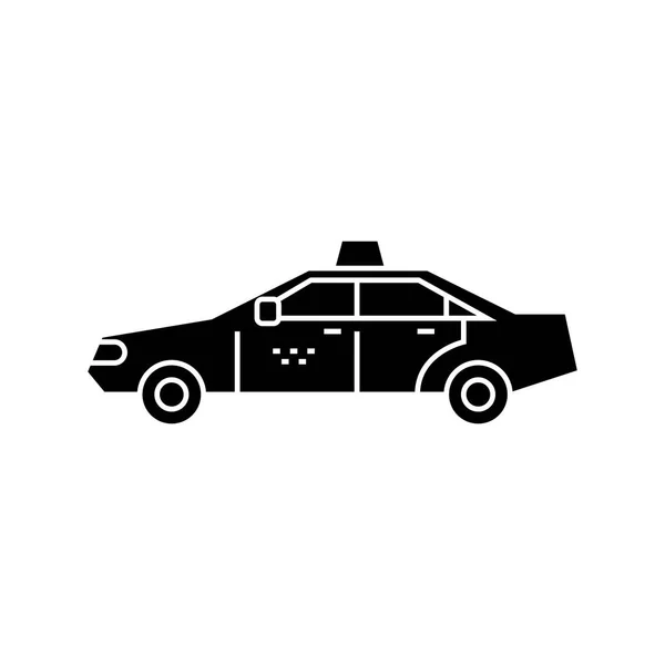 Taxi black icon concept. Taxi  vector sign, symbol, illustration. — Stock Vector
