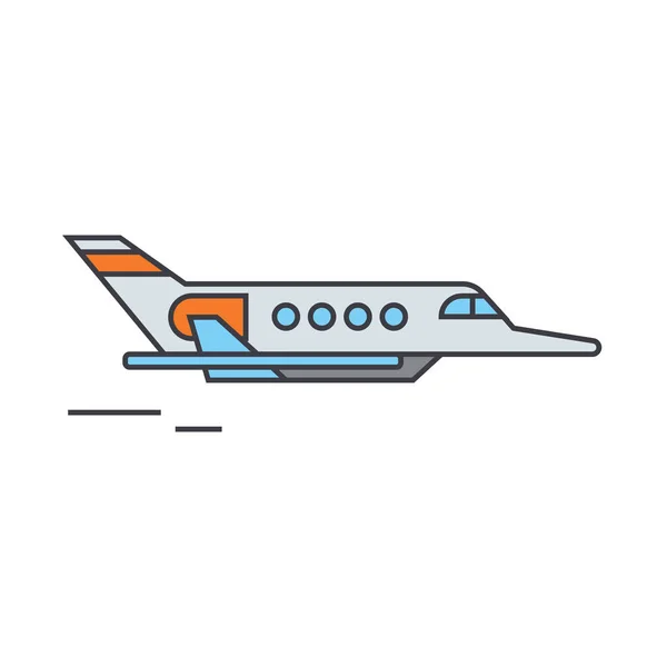 Vliegtuigen lijn pictogram concept. Vliegtuigen platte vector teken, symbool, afbeelding. — Stockvector
