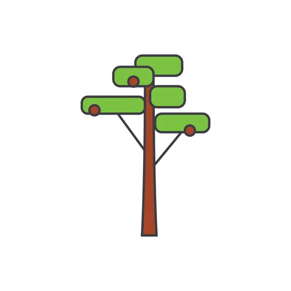 Koncepcja ikona linii drzewa sosnowego. Pine tree płaskie wektor znak, symbol, ilustracja. — Wektor stockowy
