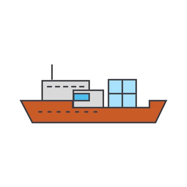 Fartyg linje ikon konceptet. Fartyg platt vector tecken, symbolen, illustration. — Stock vektor