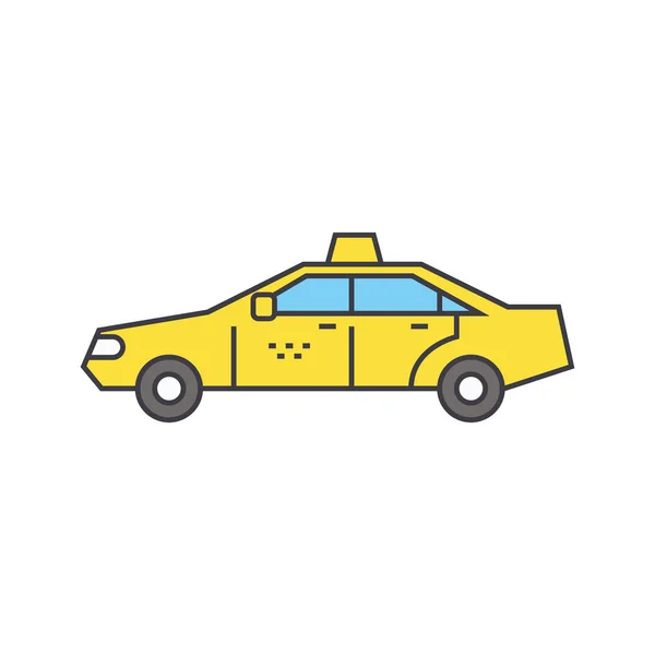 Konsep ikon baris taksi. Taxi tanda vektor datar, simbol, ilustrasi . - Stok Vektor