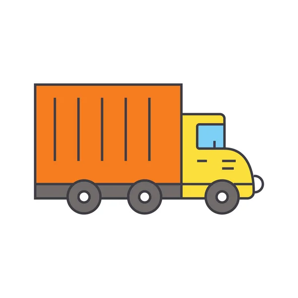 Lastbil bil linje ikonen koncept. Lastbil bil platt vector tecken, symbolen, illustration. — Stock vektor