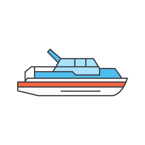 Yacht line icon concept. Yacht flat vector sign, symbol, illustration. — Stock Vector