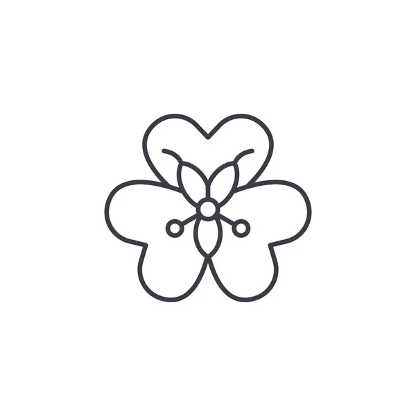 Kosatců flower line ikonu koncept. Kosatců květ plochý vektor znamení, symbol, ilustrace. — Stockový vektor