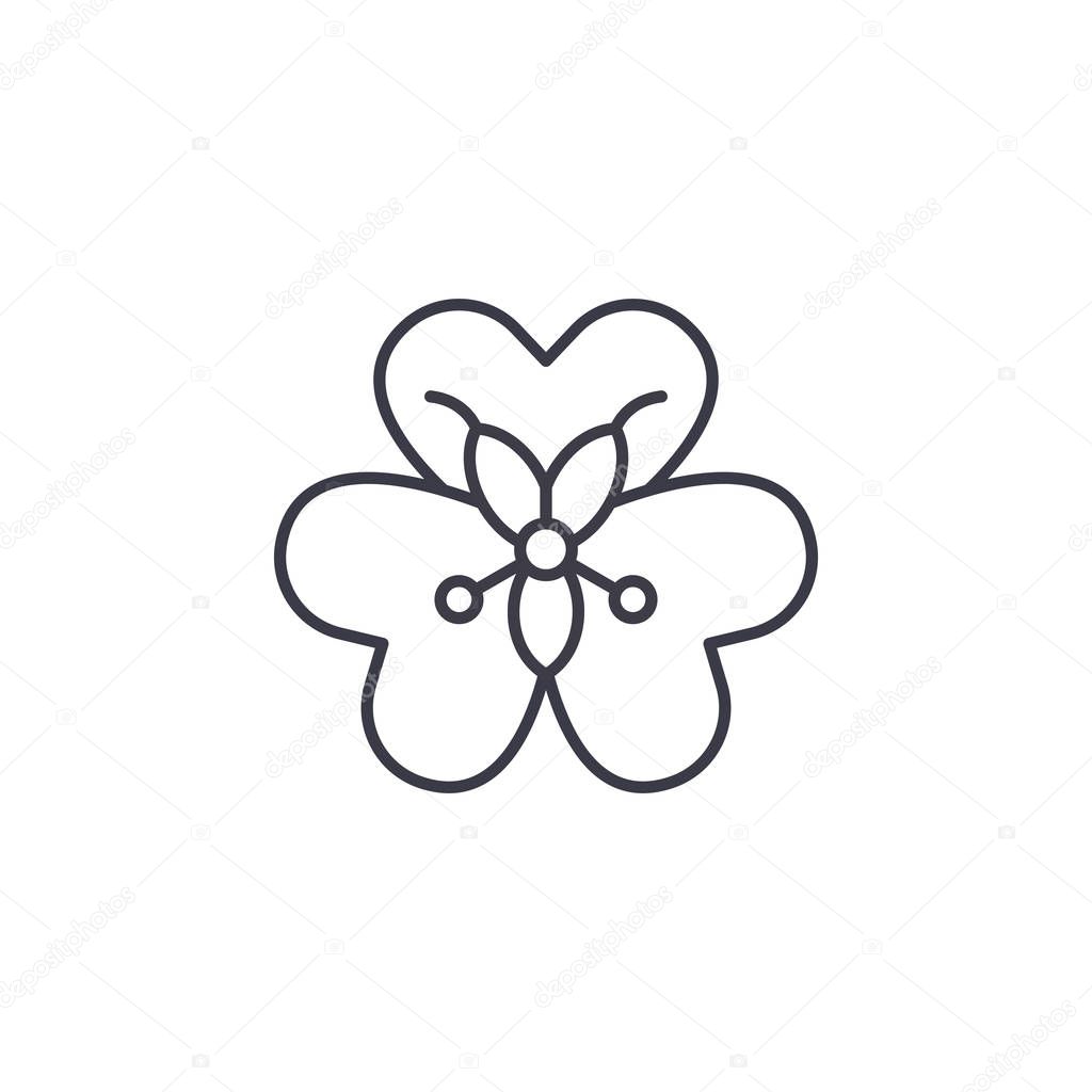 Alstroemeria flower line icon concept. Alstroemeria flower flat vector sign, symbol, illustration.