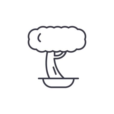 Bonsai satırı simgesi kavramı. Bonsai düz vektör işaret, sembol, şekil.