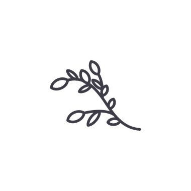 Botanik satırı simgesi kavramı. Botanik düz vektör işaret, sembol, şekil.