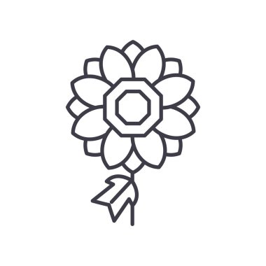 Dhalia satırı simgesi kavramı. Dhalia düz vektör işaret, sembol, şekil.