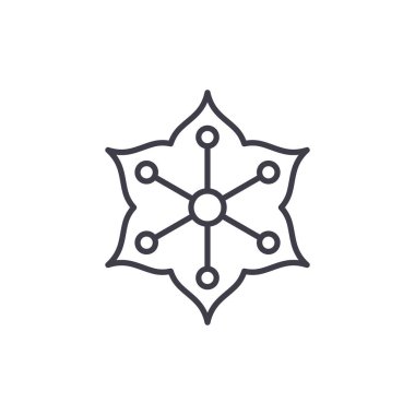 Yasemin satırı simgesi kavramı. Yasemin düz vektör işaret, sembol, şekil.