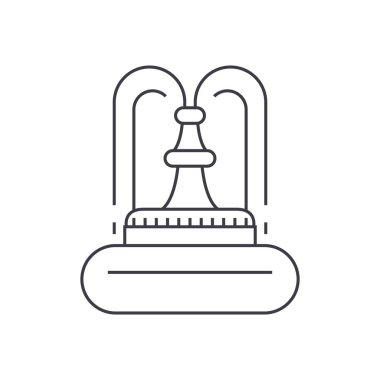 Çeşme ince çizgi simgesini kavramı. Çeşme doğrusal vektör işaret, sembol, şekil.