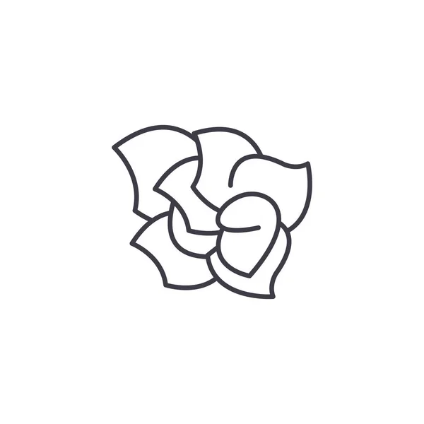 Concetto icona linea Gardenia. Gardenia segno vettoriale piatto, simbolo, illustrazione . — Vettoriale Stock
